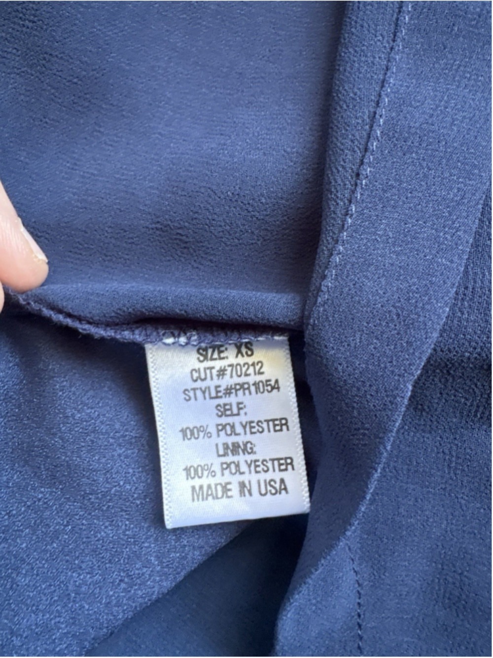 Pearle 88 The Unexpected Dress Navy Blue XS Mini V-Neck Open Back Boutique - Picture 5 of 8